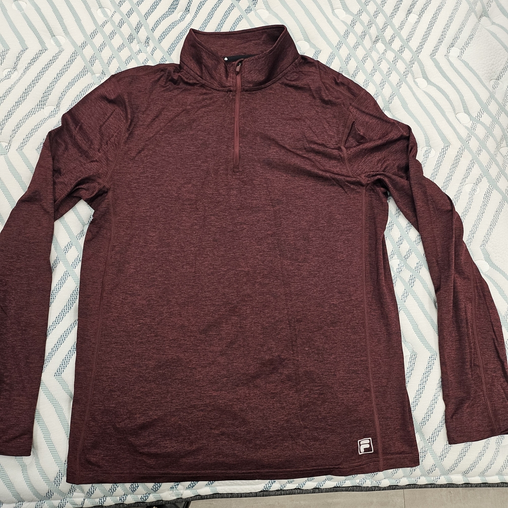 Fila Maroon Quarter-Zip Pullover in Medium